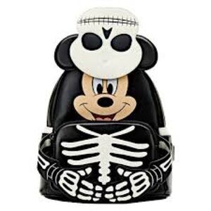 ⭐️Loungefly Disney Mickey Mouse Skeleton Glow-in-the-Dark mini backpack